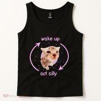 Cats Wake Up Act Silly Cat Meme Certified Freak Funny Tank Top thumb 2