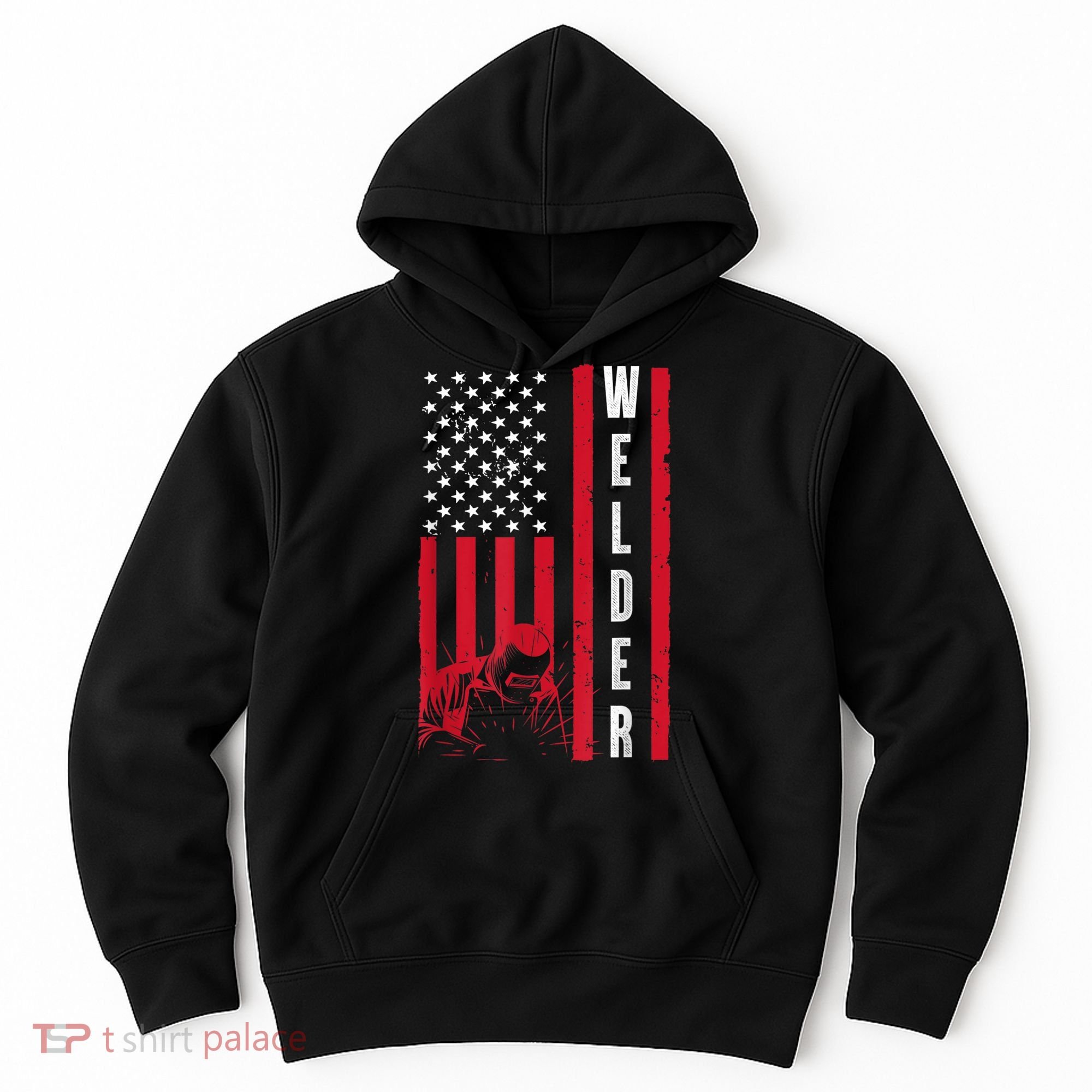 Cool Welding US Flag Art For Men Women Welder Welding Lover Hoodie
