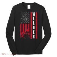 Cool Welding US Flag Art For Men Women Welder Welding Lover Long Sleeve Shirt thumb 0