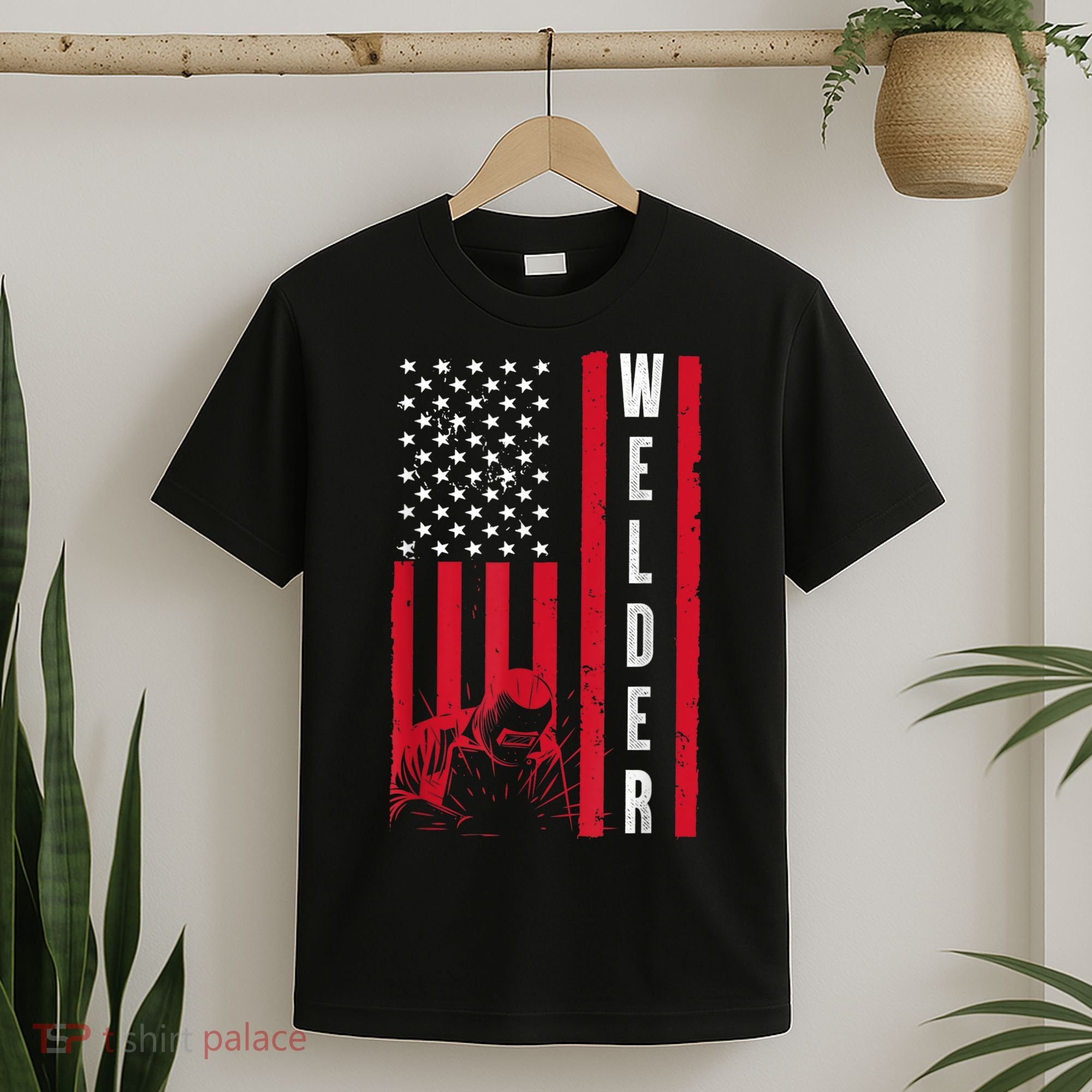 Cool Welding US Flag Art For Men Women Welder Welding Lover T-Shirt