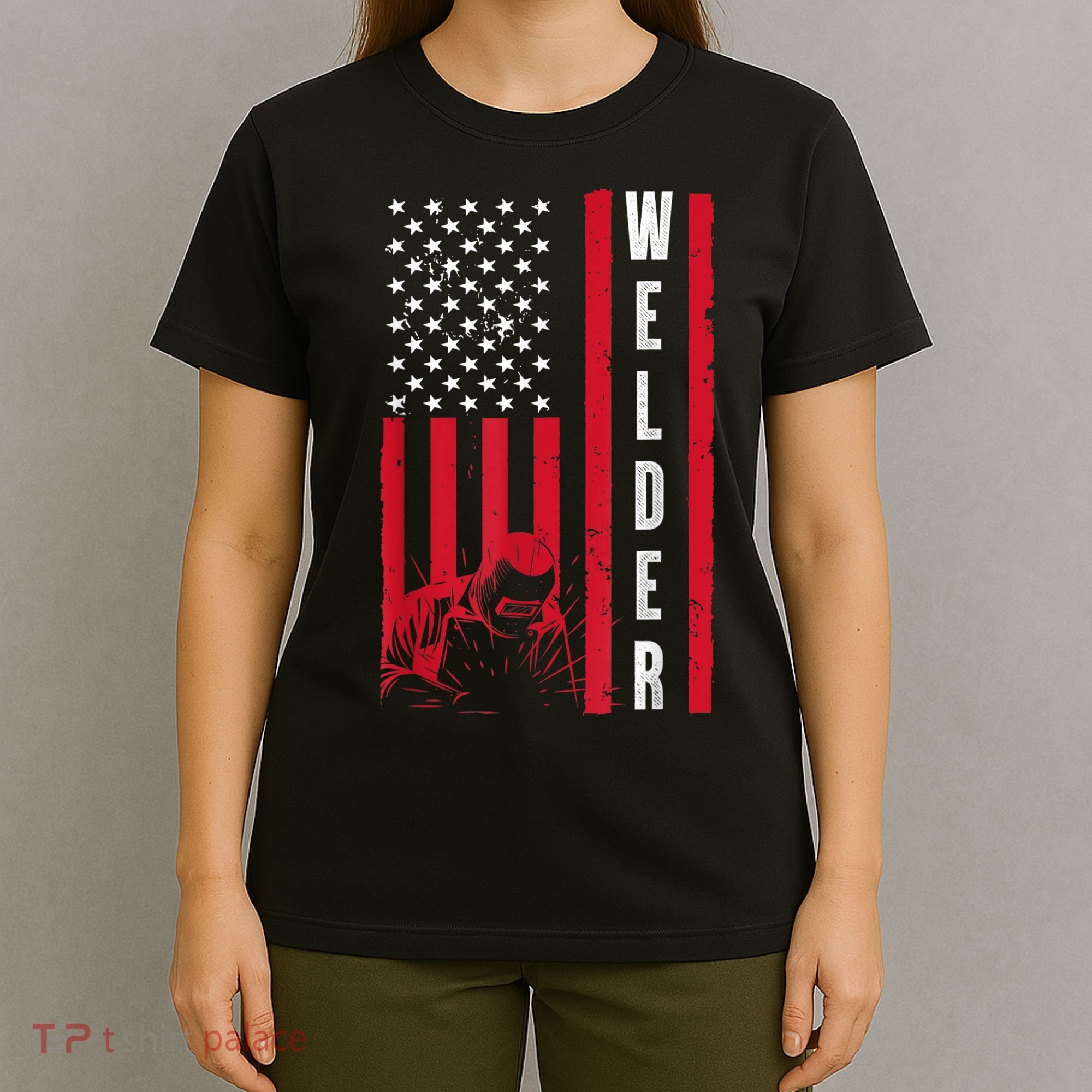 Cool Welding US Flag Art For Men Women Welder Welding Lover T-Shirt