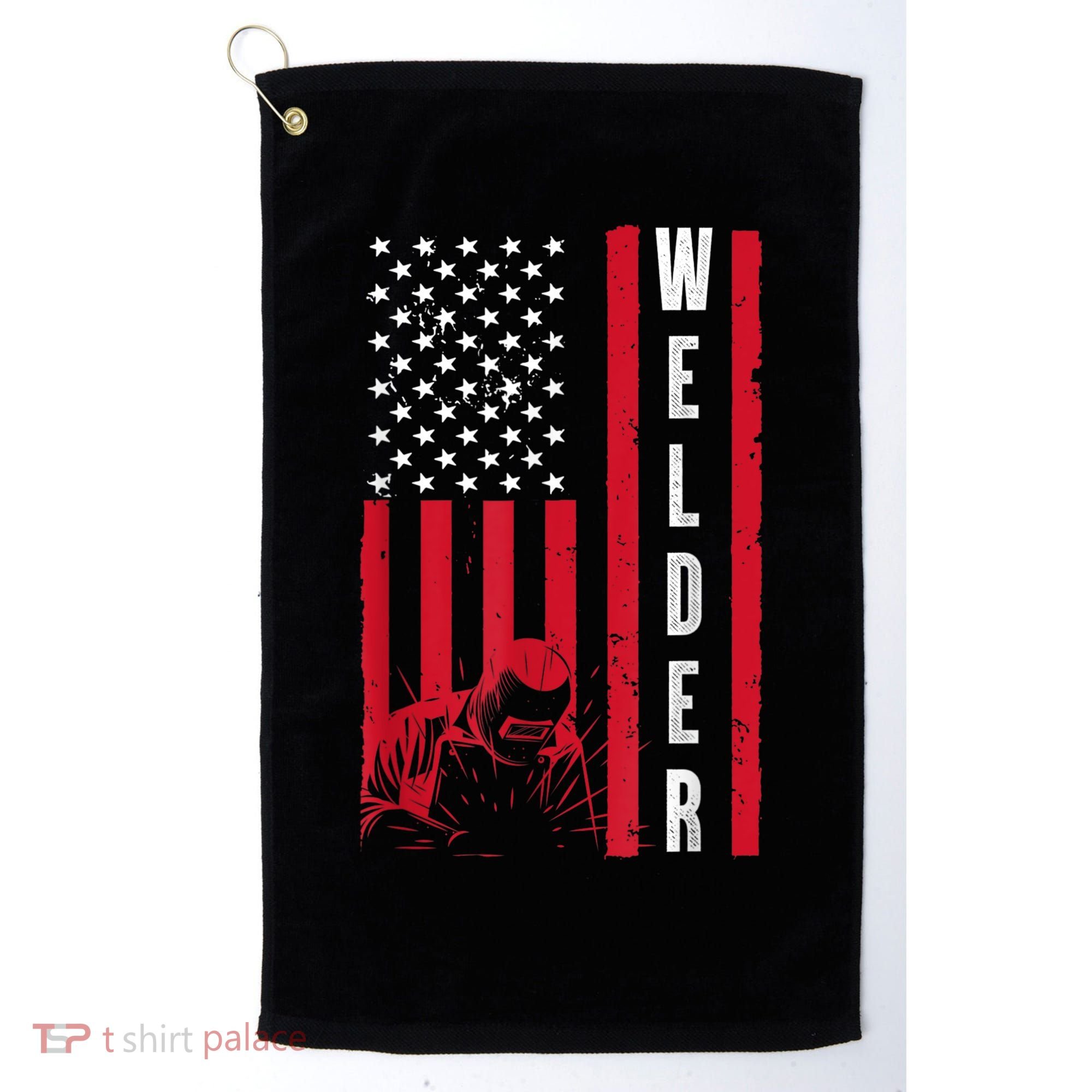 Cool Welding US Flag Art For Men Women Welder Welding Lover Golf Towel