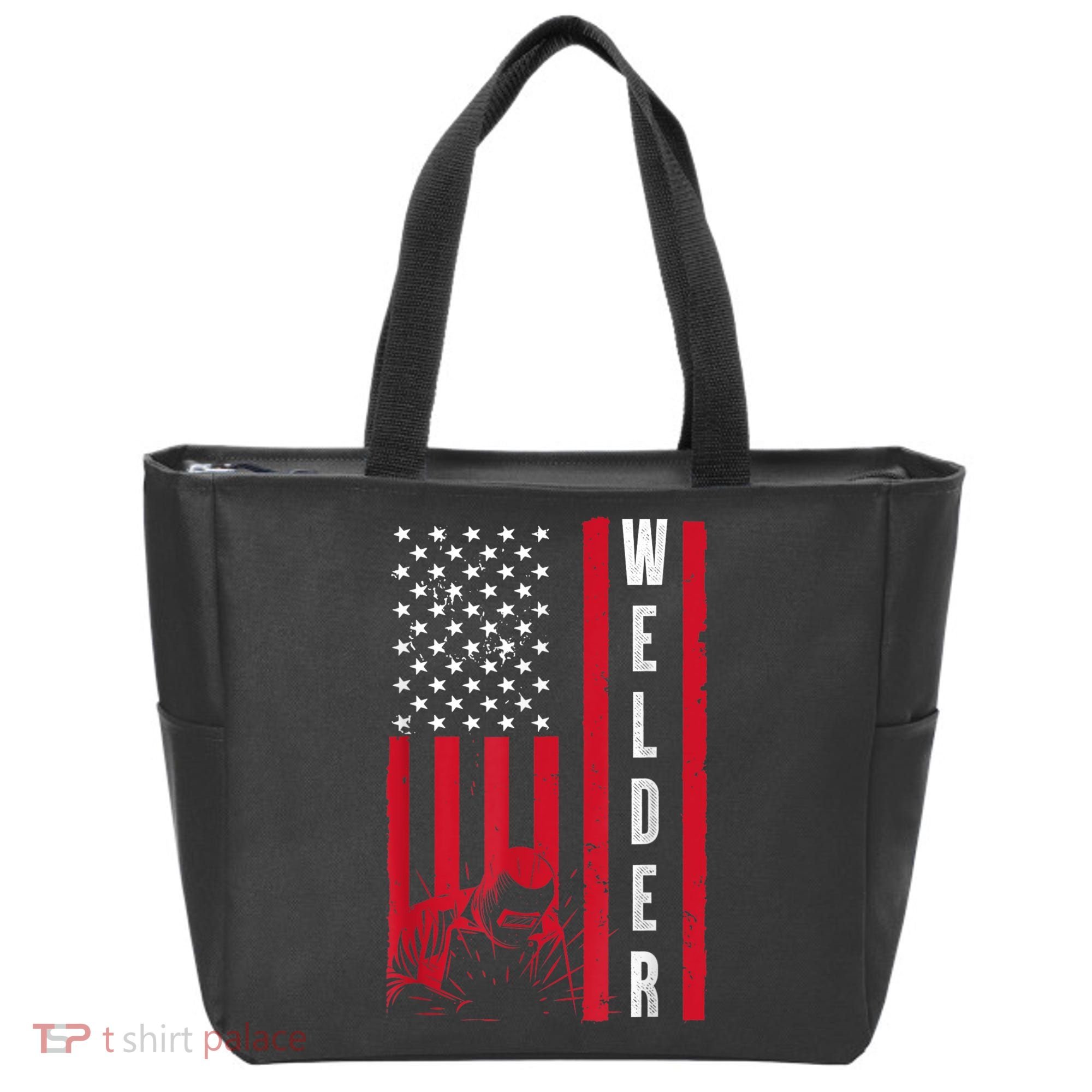 Cool Welding US Flag Art For Men Women Welder Welding Lover Tote Bag