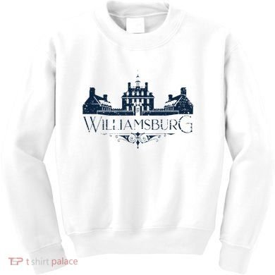 Colonial Williamsburg Virginia Vintage Distressed Style Kids Sweatshirt