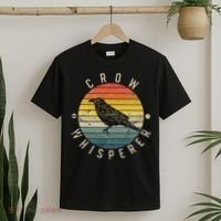Crow Whisperer Vintage Sunset Cute Raven T-Shirt thumb 2