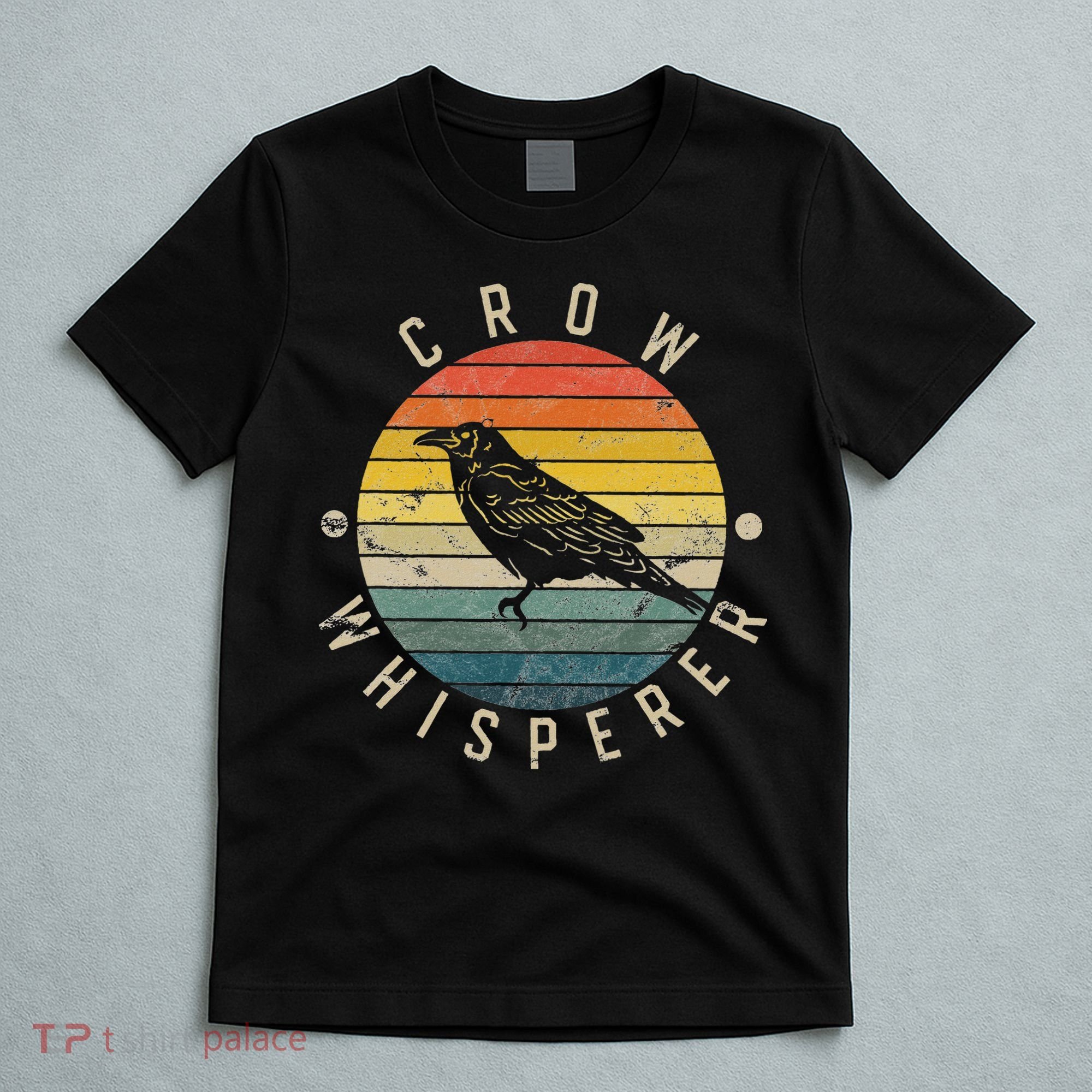 Crow Whisperer Vintage Sunset Cute Raven T-Shirt