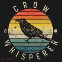 Crow Whisperer Vintage Sunset Cute Raven T-Shirt thumb 7