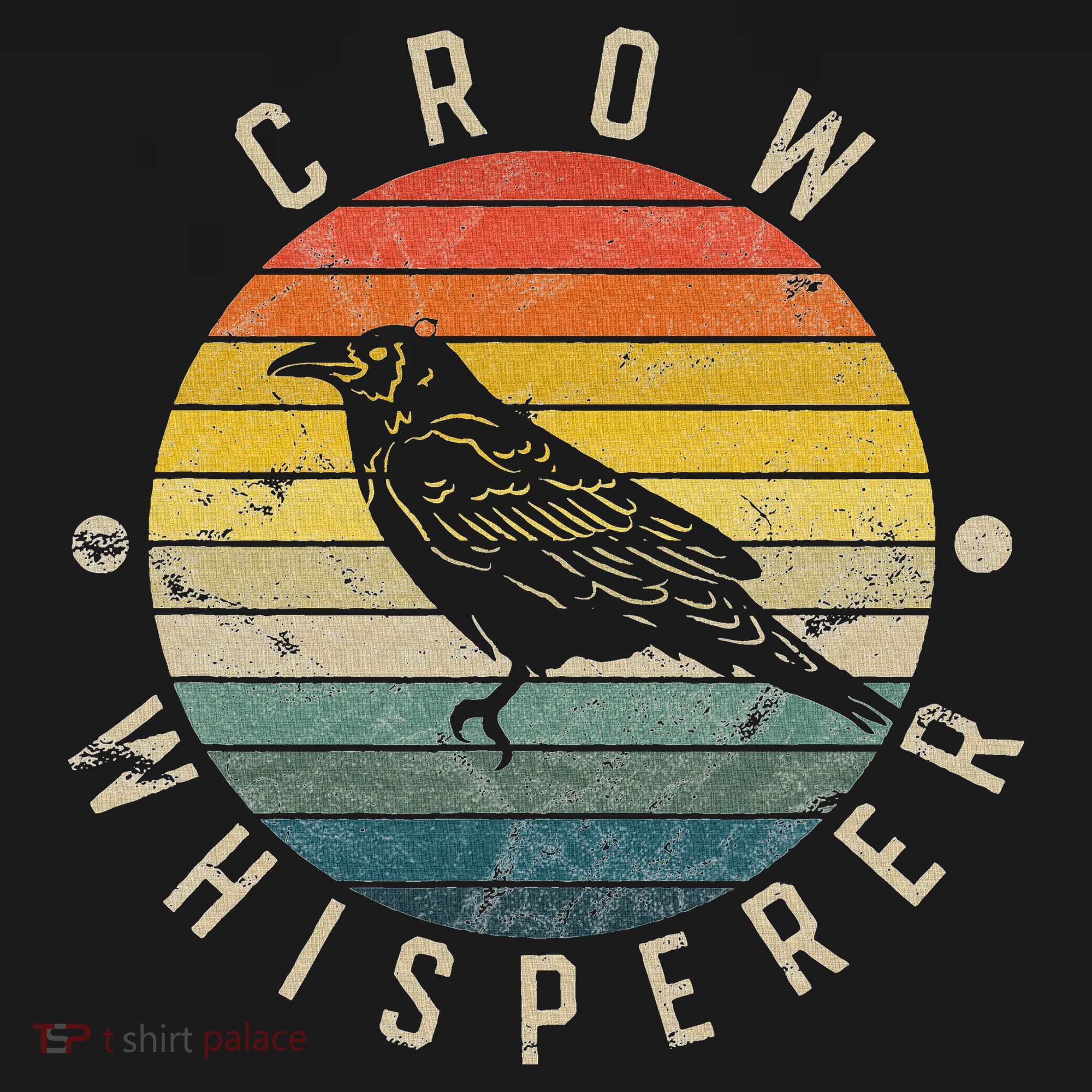 Crow Whisperer Vintage Sunset Cute Raven T-Shirt