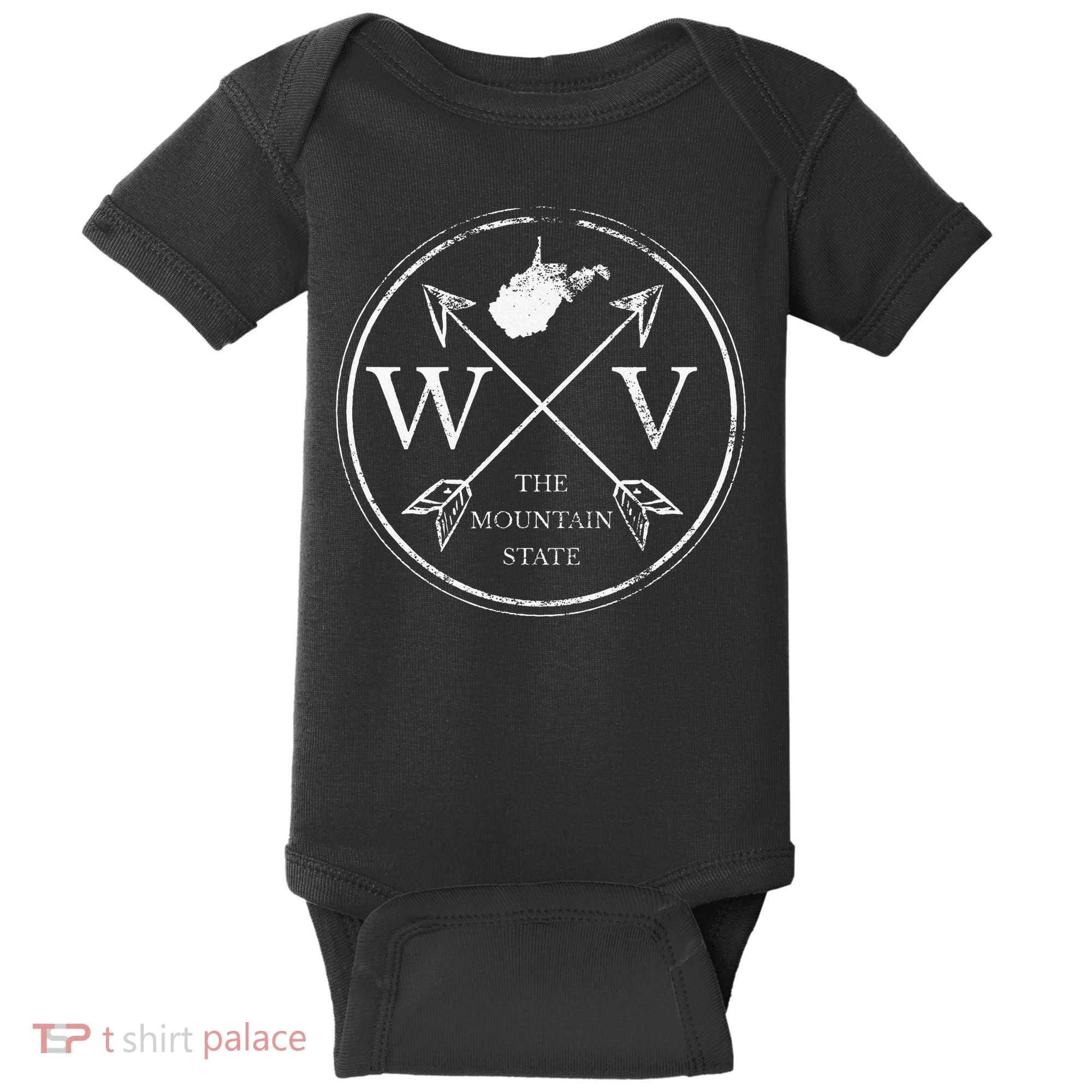 Cute West Virginia WV The Mountain State Baby Bodysuit