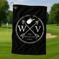 Cute West Virginia WV The Mountain State Golf Towel thumb 1