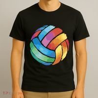 Colorful Watercolor Vollyball T-Shirt thumb 3