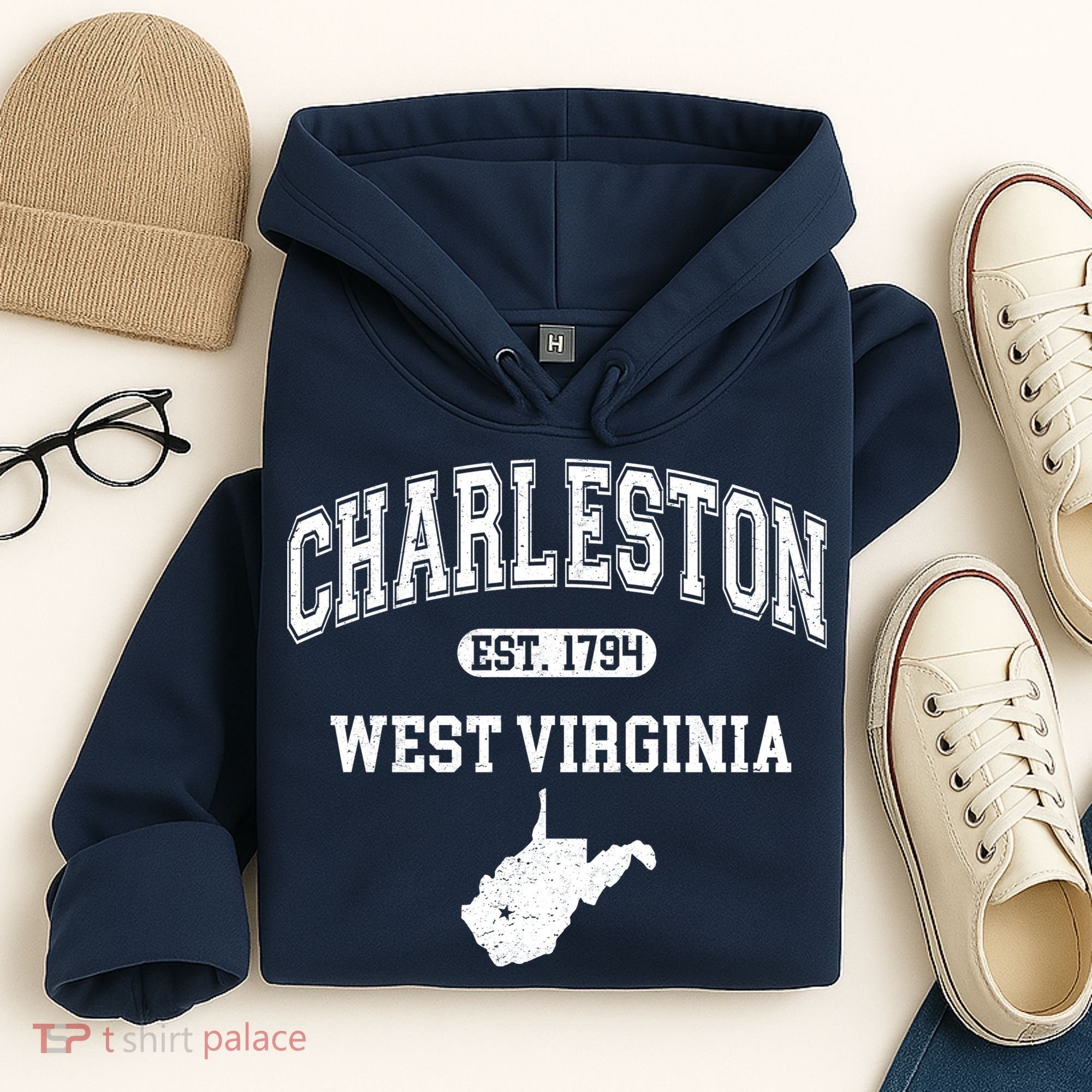 Charleston West Virginia Est. 1794 Varsity Hoodie