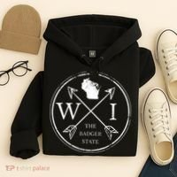Cute Wisconsin Wi The Badger State Map Wisconsin Hoodie thumb 4