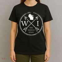 Cute Wisconsin Wi The Badger State Map Wisconsin T-Shirt thumb 4