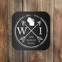 Cute Wisconsin Wi The Badger State Map Wisconsin Coaster thumb 0