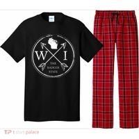 Cute Wisconsin Wi The Badger State Map Wisconsin Pajama Set thumb 0