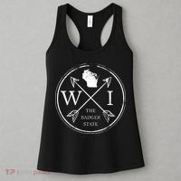 Cute Wisconsin Wi The Badger State Map Wisconsin Women's Tank Top thumb 3