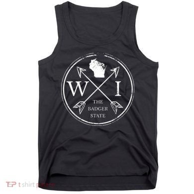 Cute Wisconsin Wi The Badger State Map Wisconsin Tank Top