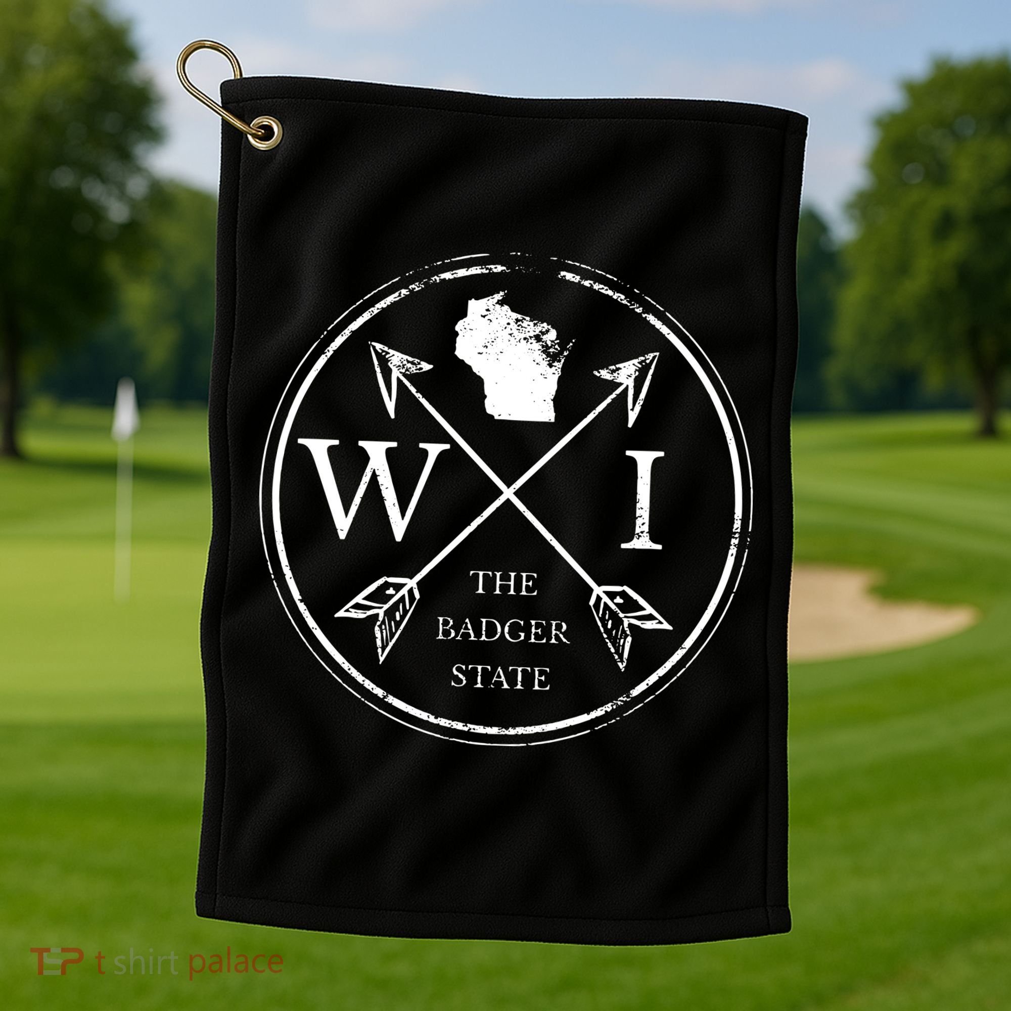 Cute Wisconsin Wi The Badger State Map Wisconsin Golf Towel