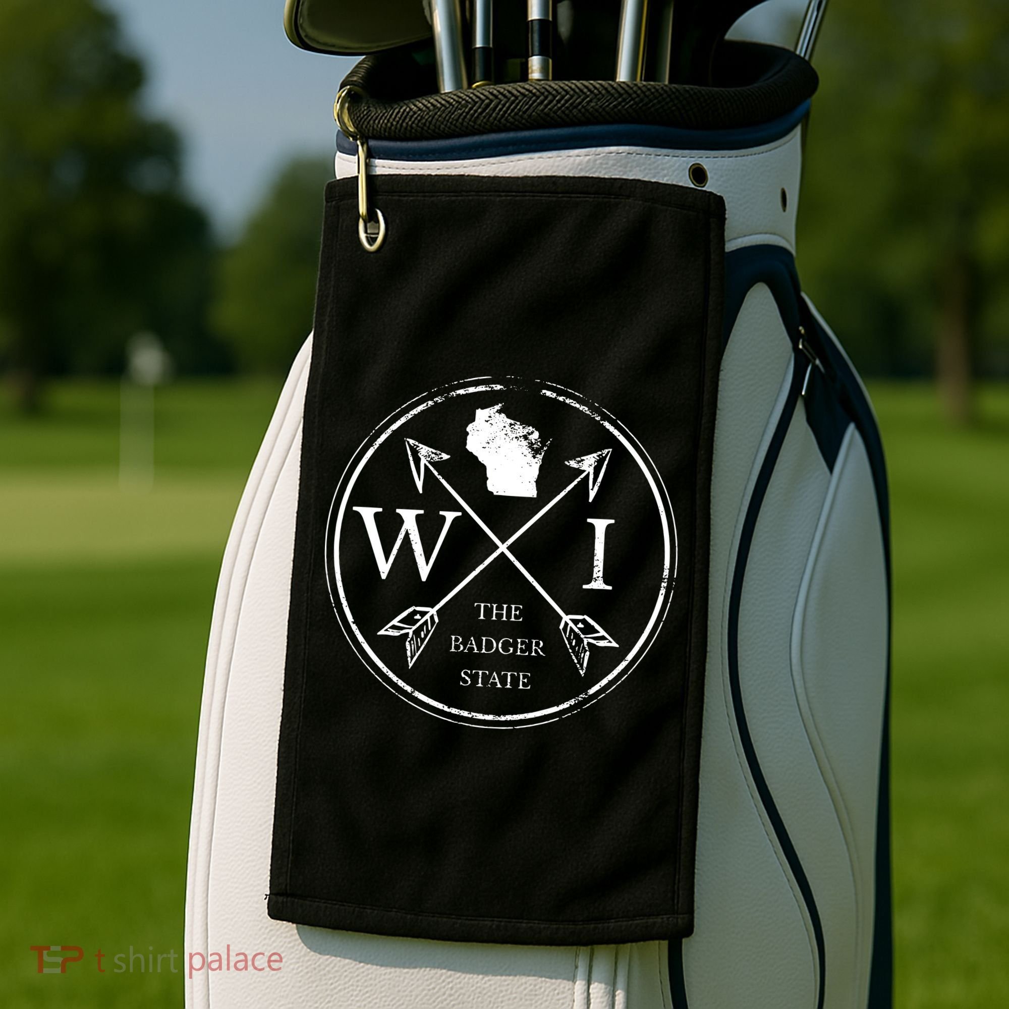 Cute Wisconsin Wi The Badger State Map Wisconsin Golf Towel