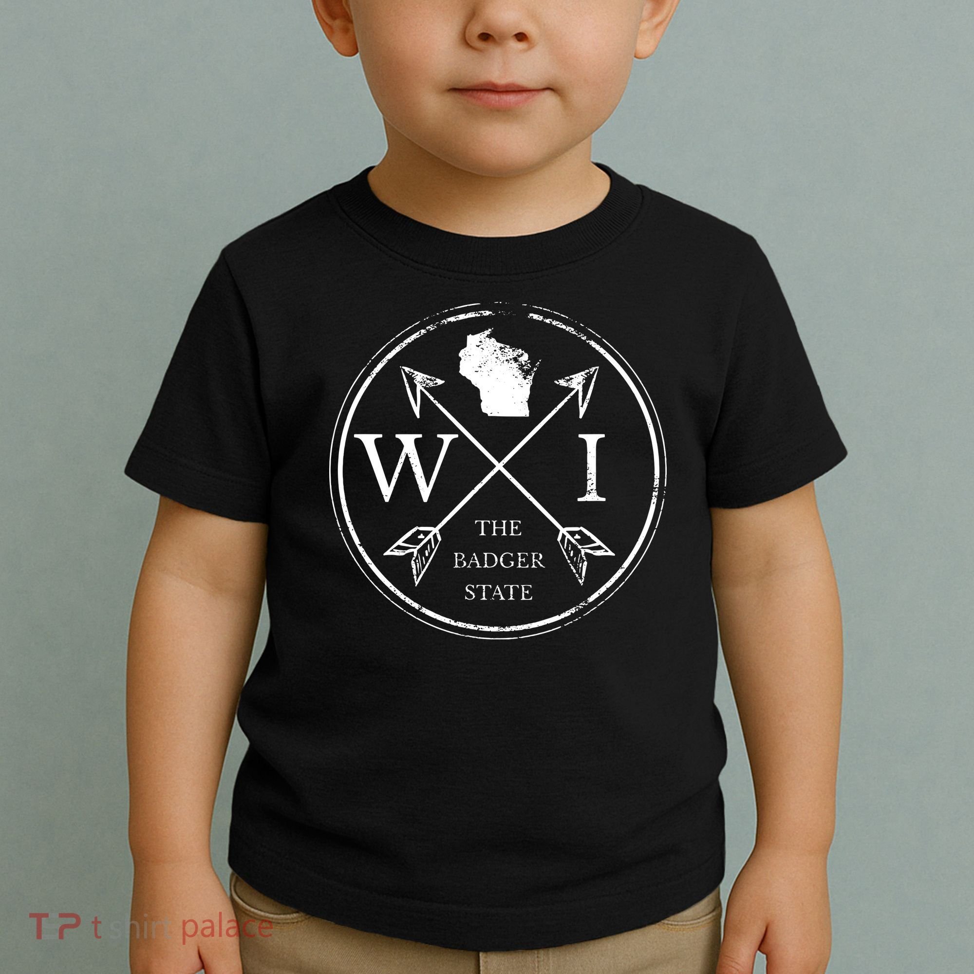 Cute Wisconsin Wi The Badger State Map Wisconsin Toddler T-Shirt