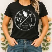 Cute Wisconsin Wi The Badger State Map Wisconsin Women's T-Shirt thumb 2