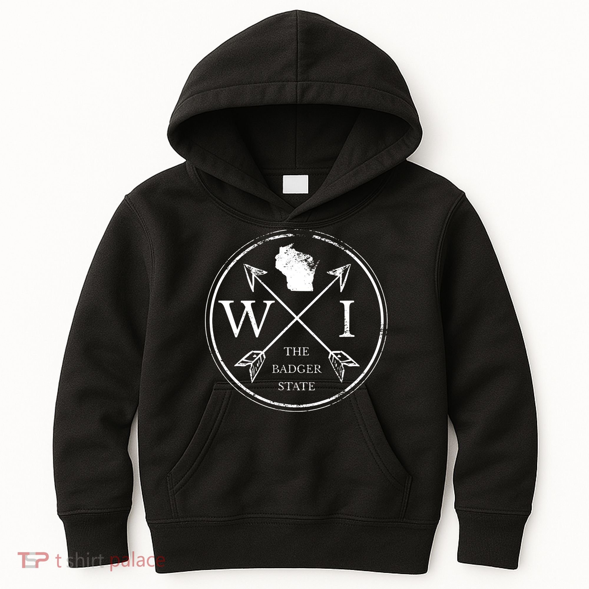 Cute Wisconsin Wi The Badger State Map Wisconsin Kids Hoodie