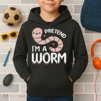 Compost Worms Worm Farmer Worm Lover Pretend I'm A Worm Kids Hoodie thumb 2