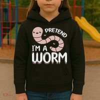 Compost Worms Worm Farmer Worm Lover Pretend I'm A Worm Kids Hoodie thumb 3