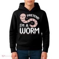 Compost Worms Worm Farmer Worm Lover Pretend I'm A Worm Kids Hoodie thumb 4