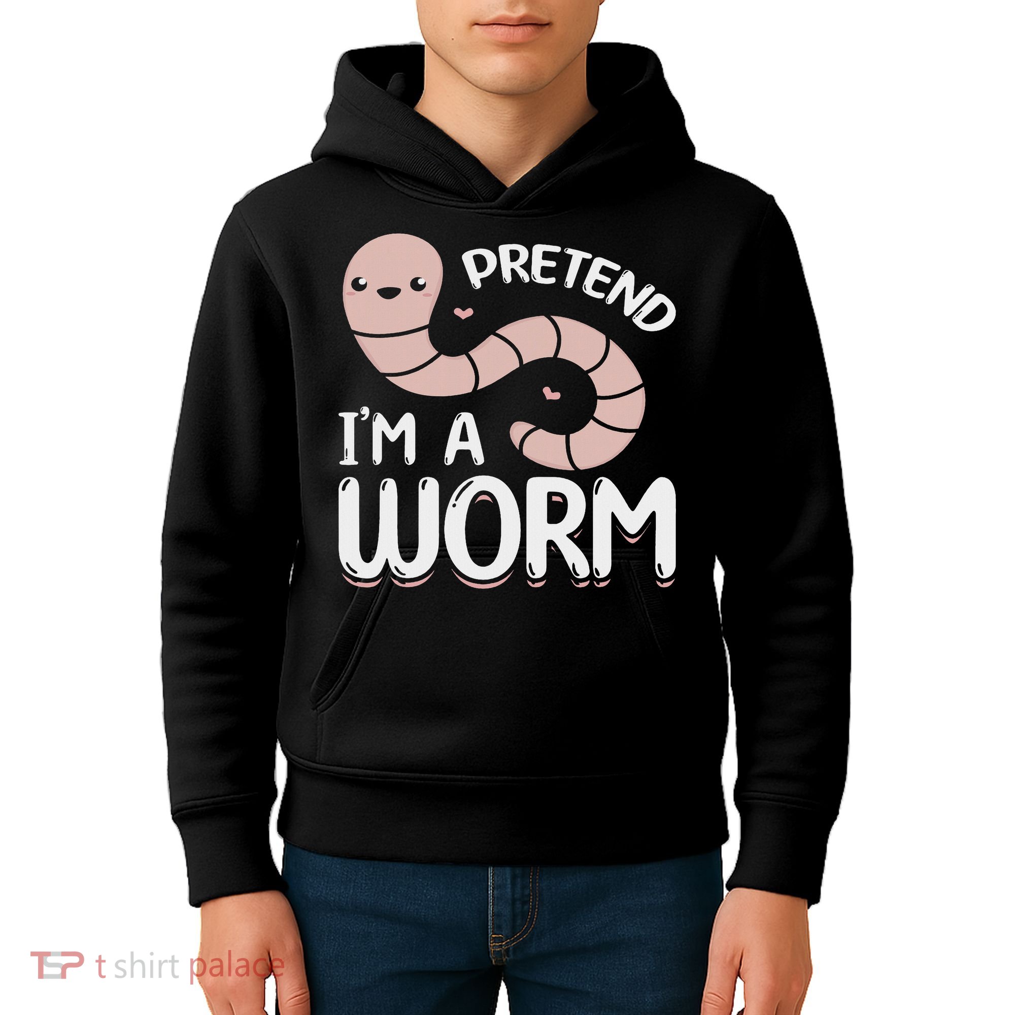 Compost Worms Worm Farmer Worm Lover Pretend I'm A Worm Kids Hoodie