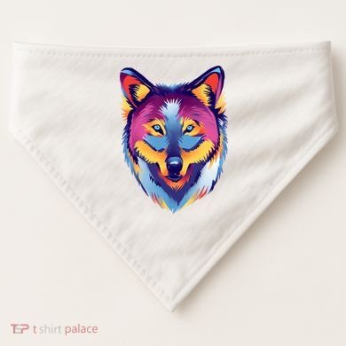 Colorful Wolf Wild Animal USA-Made Doggie Bandana