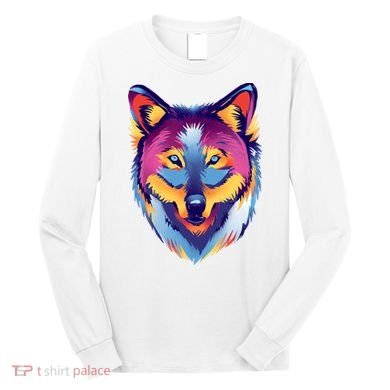 Colorful Wolf Wild Animal Long Sleeve Shirt