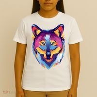 Colorful Wolf Wild Animal T-Shirt thumb 4