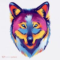 Colorful Wolf Wild Animal T-Shirt thumb 7