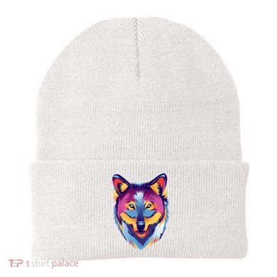 Colorful Wolf Wild Animal Beanie