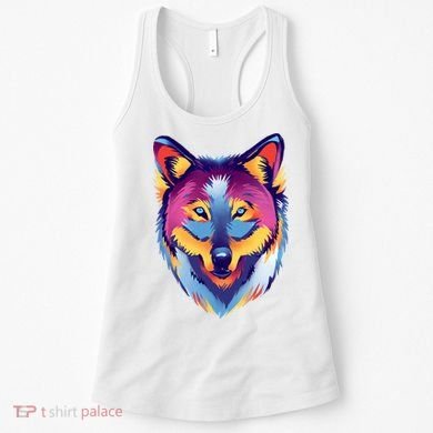 Colorful Wolf Wild Animal Women's Tank Top