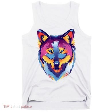 Colorful Wolf Wild Animal Tank Top