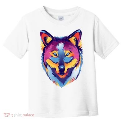 Colorful Wolf Wild Animal Toddler T-Shirt