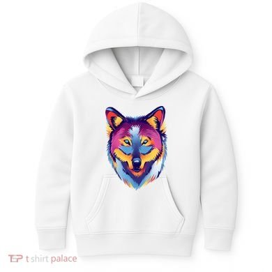 Colorful Wolf Wild Animal Kids Hoodie