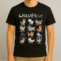 Chibi Wolf Wolves Animals Of The World Wolf Lover T-Shirt thumb 3