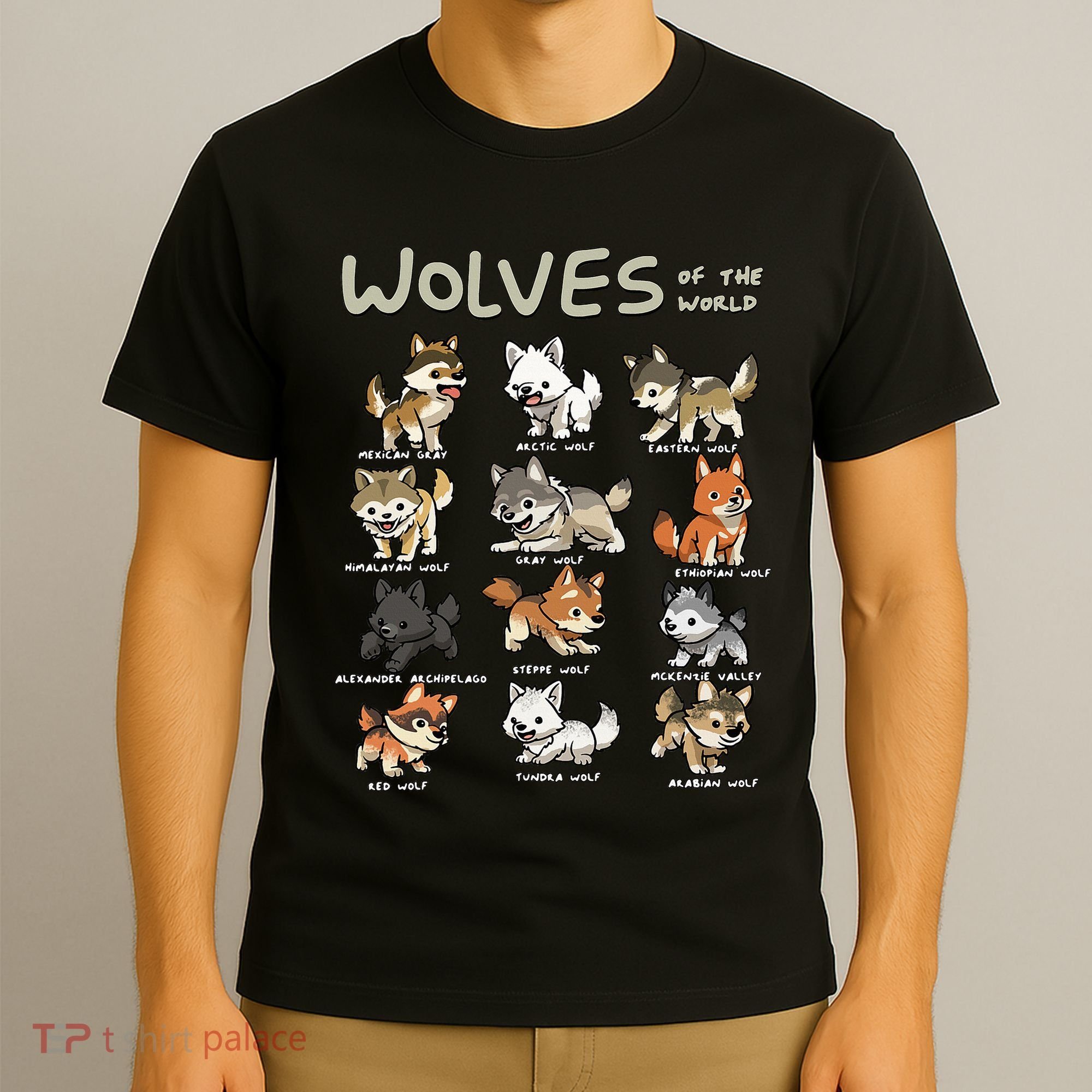 Chibi Wolf Wolves Animals Of The World Wolf Lover T-Shirt