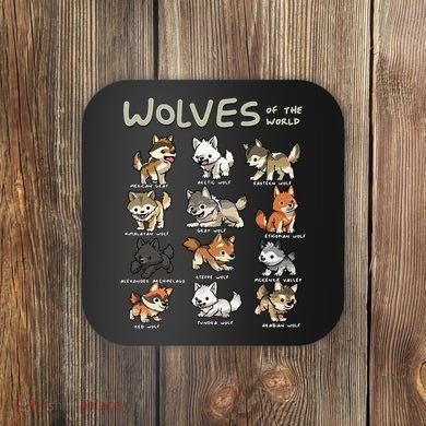 Chibi Wolf Wolves Animals Of The World Wolf Lover Coaster