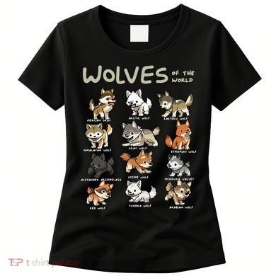 Chibi Wolf Wolves Animals Of The World Wolf Lover Women's T-Shirt