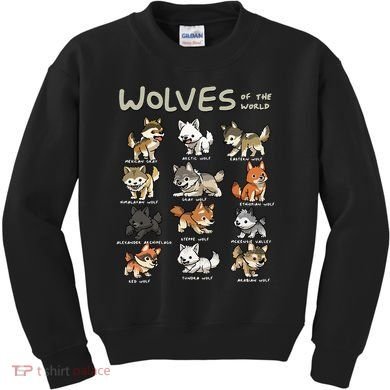 Chibi Wolf Wolves Animals Of The World Wolf Lover Kids Sweatshirt