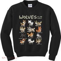 Chibi Wolf Wolves Animals Of The World Wolf Lover Kids Sweatshirt thumb 0