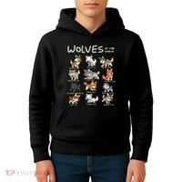 Chibi Wolf Wolves Animals Of The World Wolf Lover Kids Hoodie thumb 4