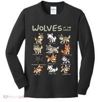 Chibi Wolf Wolves Animals Of The World Wolf Lover Kids Long Sleeve Shirt thumb 0