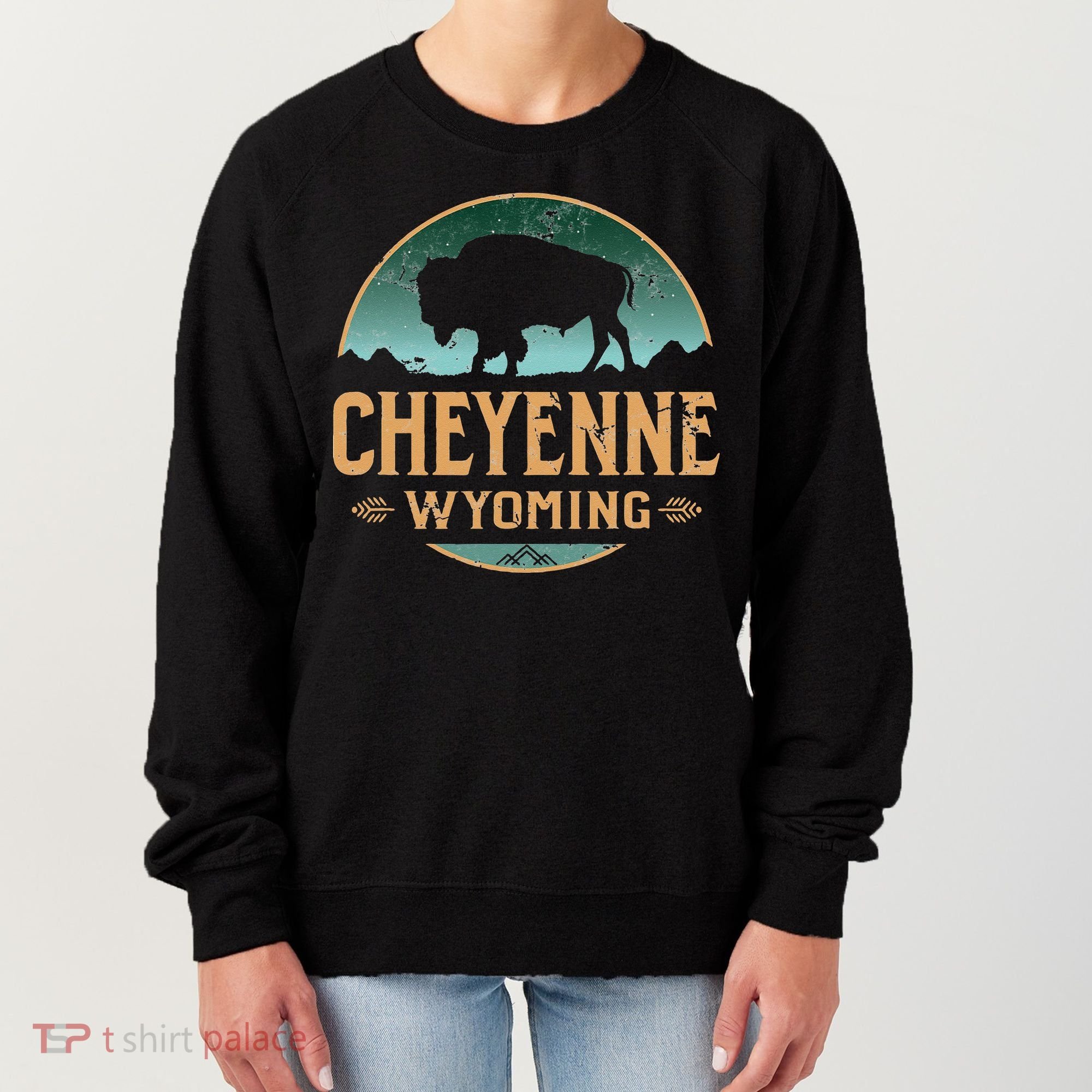 Cheyenne Wyoming WY Buffalo Bison Women's Sweatshirt