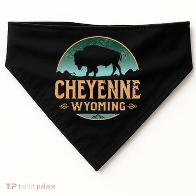 Cheyenne Wyoming WY Buffalo Bison USA-Made Doggie Bandana